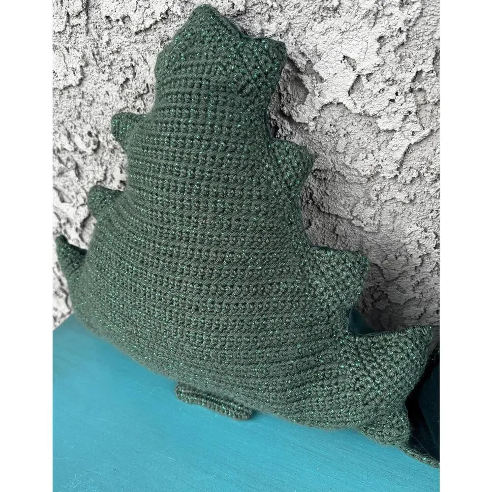 Handmade Tree Shaped Throw Pillow Set: Green Holiday Home Decor